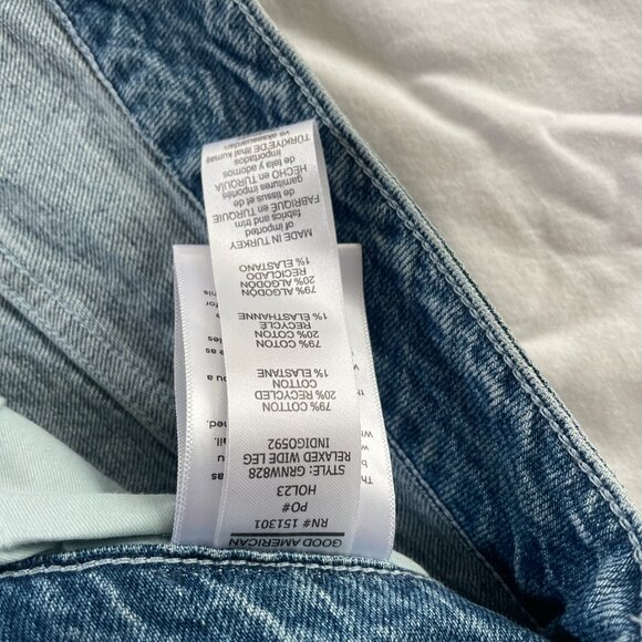 Good American Sky Blue Wide Leg Jeans - Picture 4 of 10